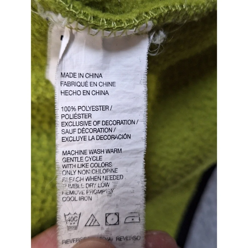 GH Bass Mens 2XL Fleece Jacket Full‎ Zip Lime Green Mock Neck Outdoor Casual
